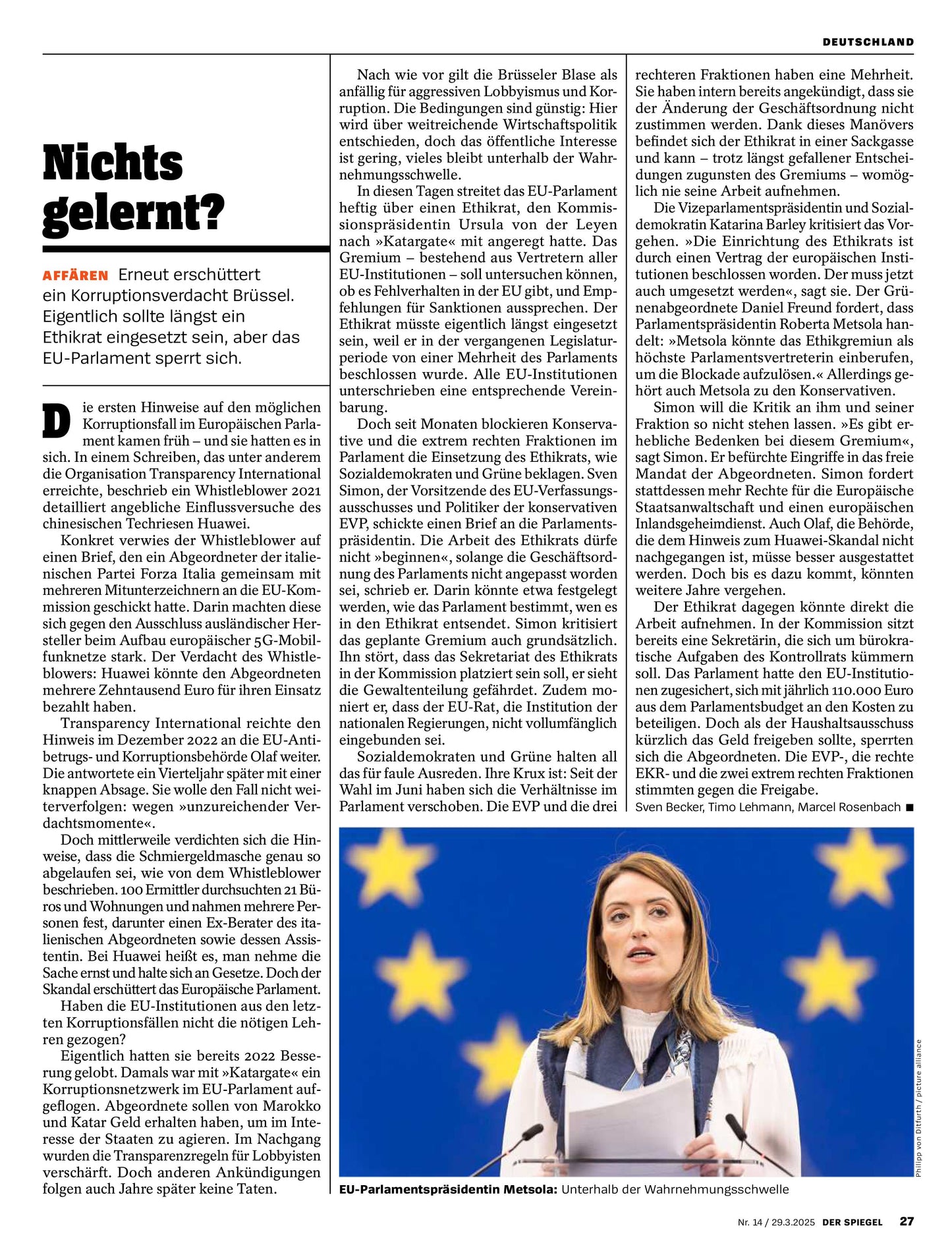 Der Spiegel – Nr. 14, 29 March 2025