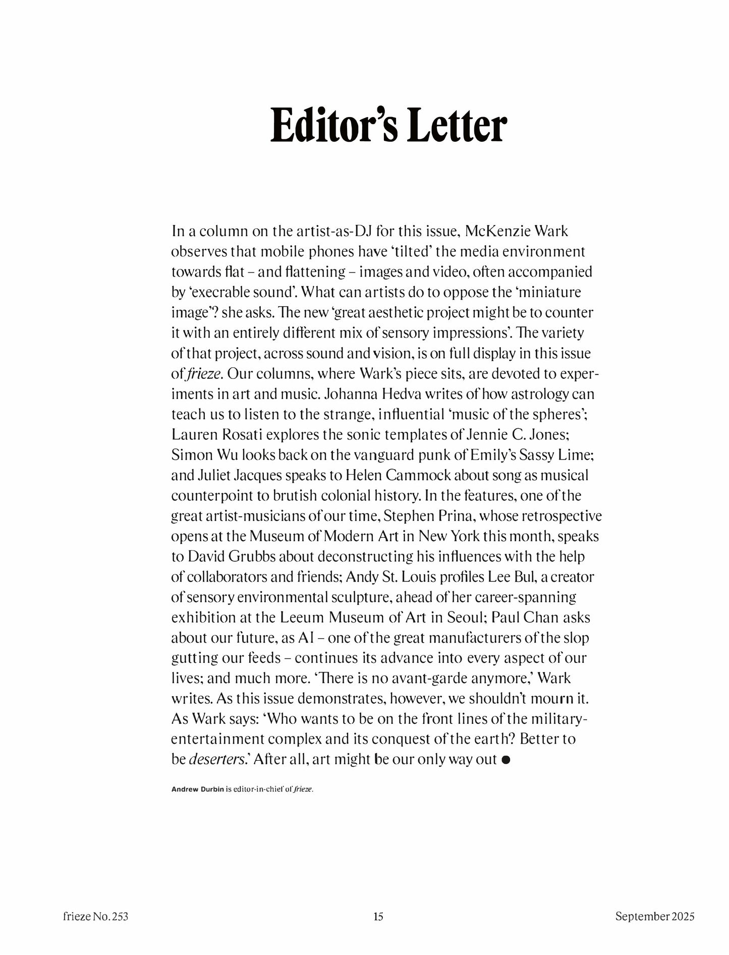 Frieze – September 2025 Magazine Digital