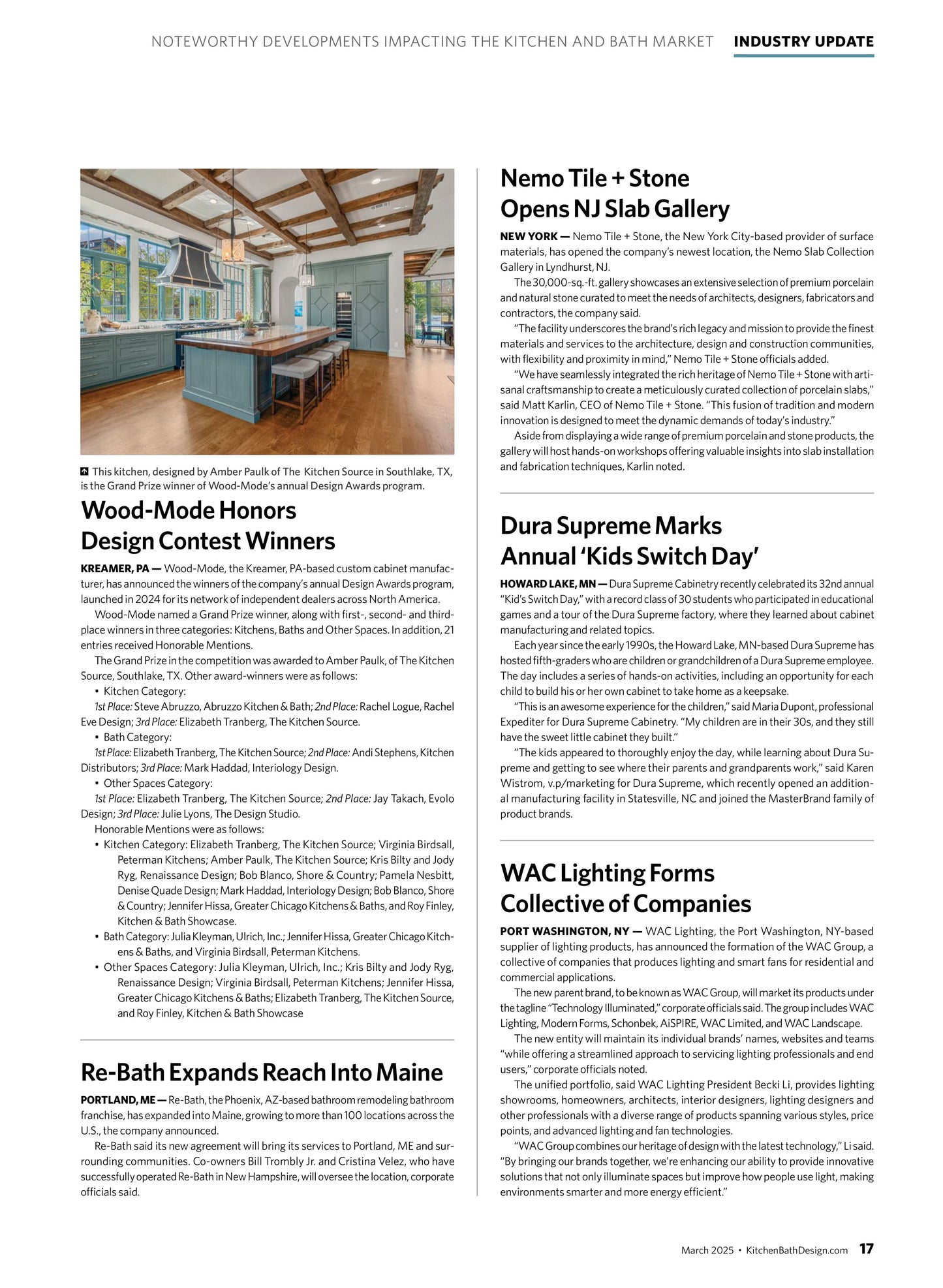 Kitchen & Bath Design News – March 2025 Magazine Digital