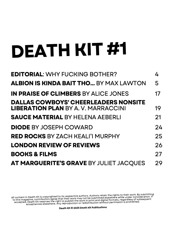 Death Kit Issue 01, Magazine
