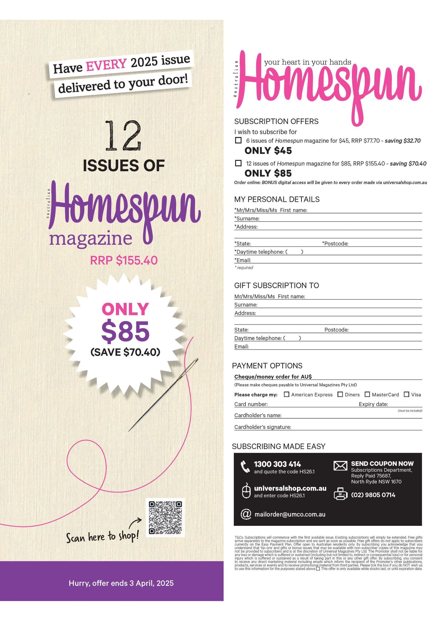 Australian Homespun – February/March 2025 Digital