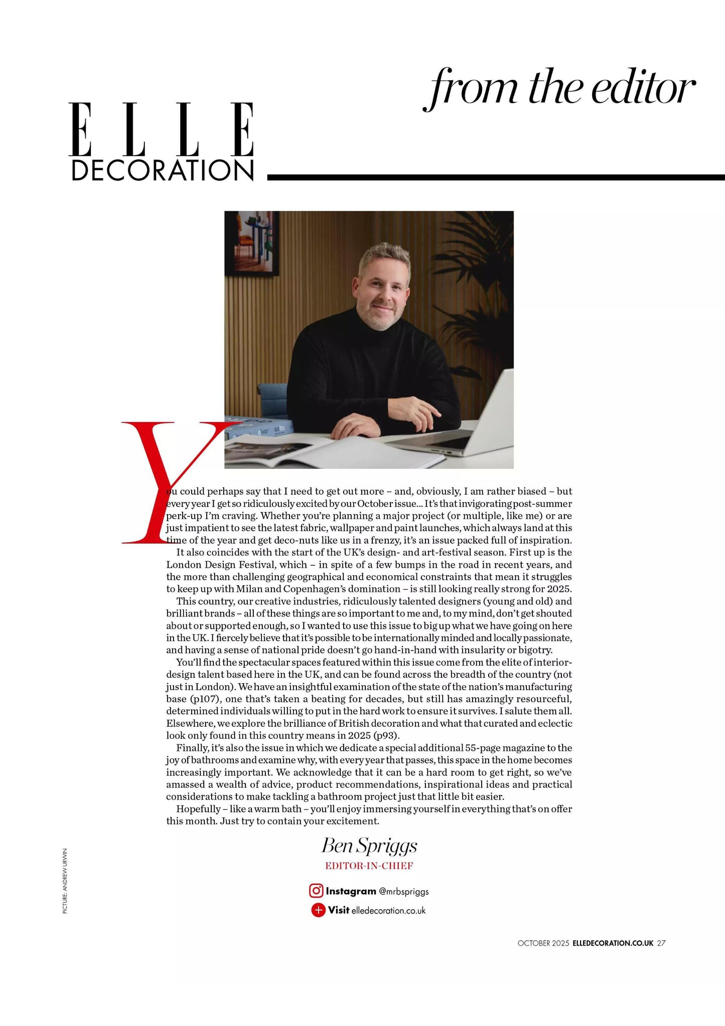 ELLE Decoration UK – October 2025 Magazine Digital