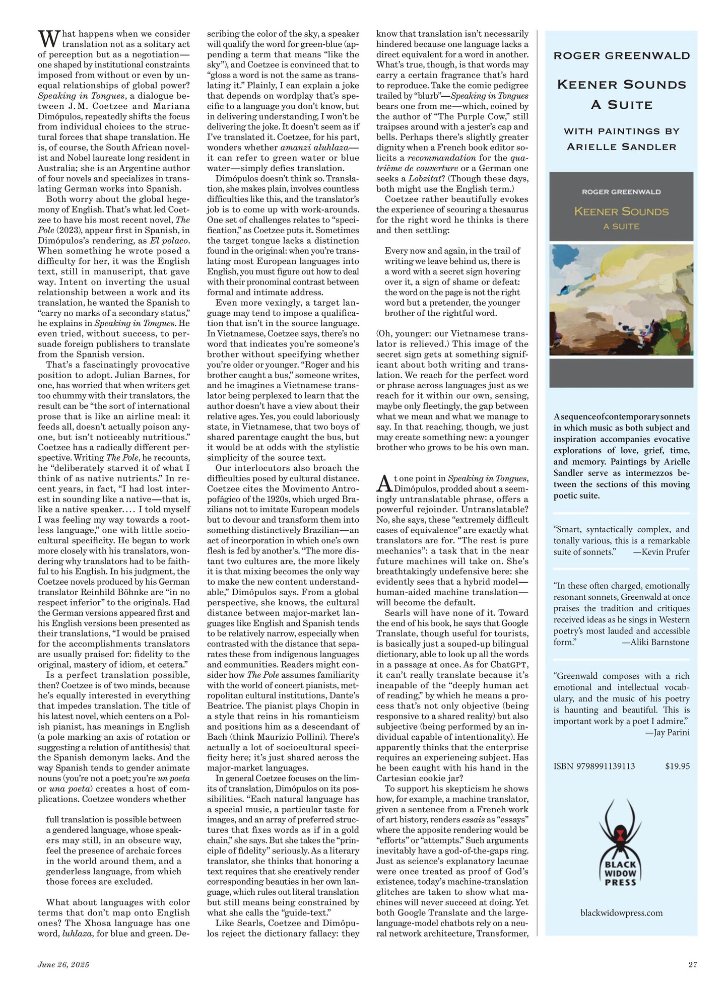 The New York Review of Books – June 26, 2025 Magazine Digital