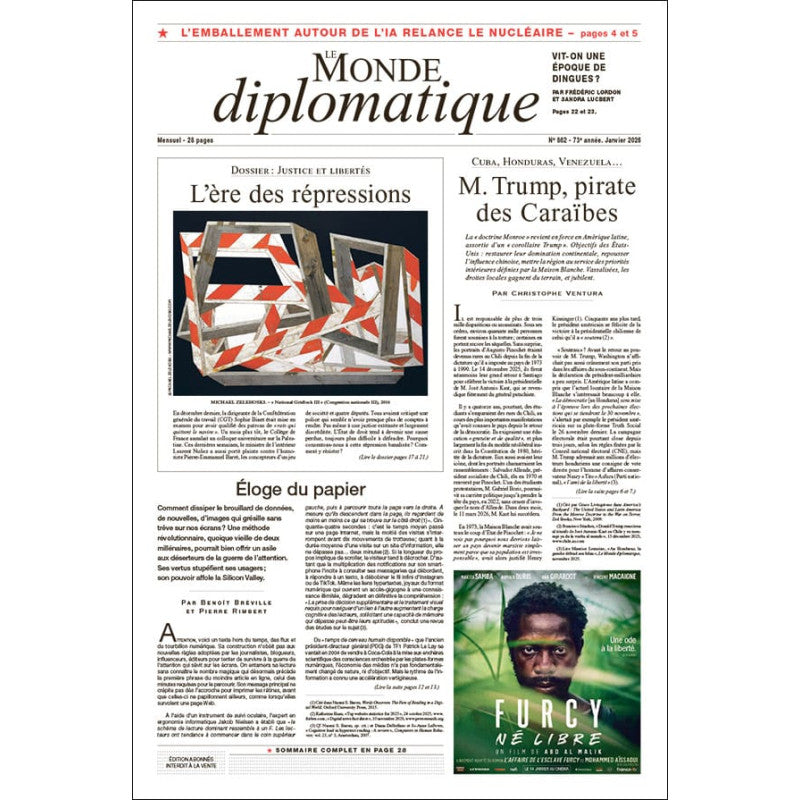 Le Monde Diplomatique No - 862, January 2026 Magazine